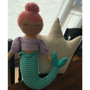 Mermaid and Crown Decorative Kids Pillows